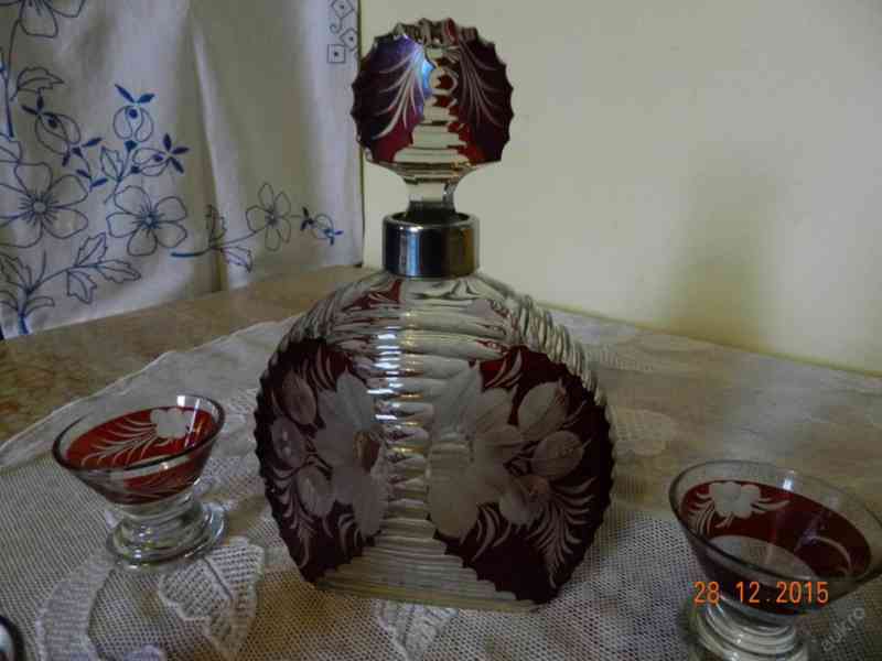 Luxusní Art Deco souprava Karafa a 4 půlky  - foto 2