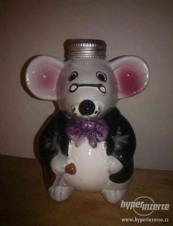 Keramická nádoba (lahvička) - malovaná myš - foto 1