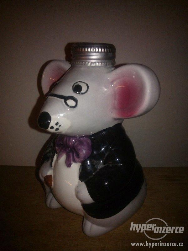 Keramická nádoba (lahvička) - malovaná myš - foto 3