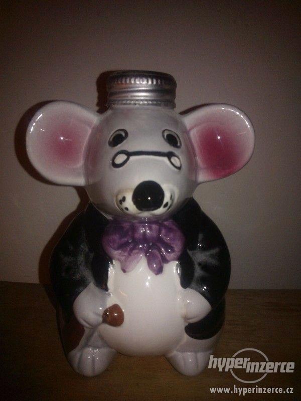 Keramická nádoba (lahvička) - malovaná myš - foto 5