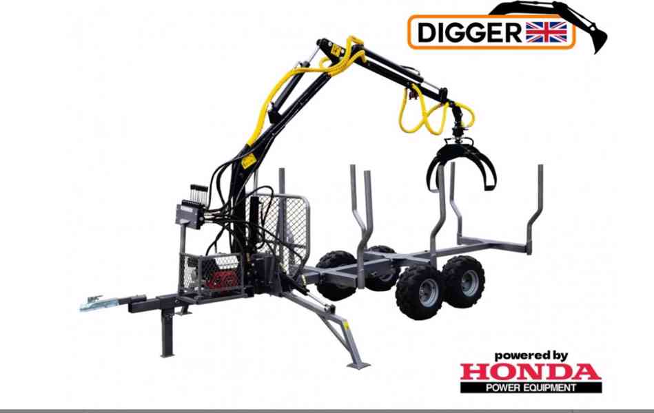 Vyvážečka dřeva Digger HRW-3, vlek za traktor, čtyřkolku