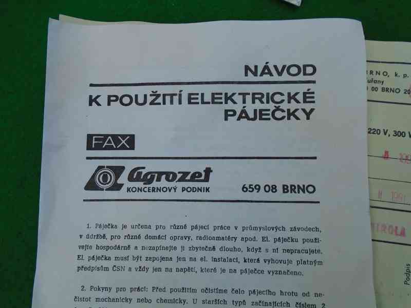 ELEKTRICKÁ PÁJEČKA Pájka T246 jako nová Agrozet Brno top - foto 6