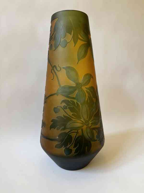 Váza ve stylu Émile Gallé - sklo 45 cm - foto 3