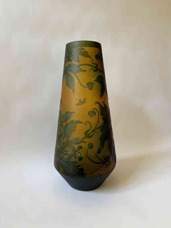 Váza ve stylu Émile Gallé - sklo 45 cm