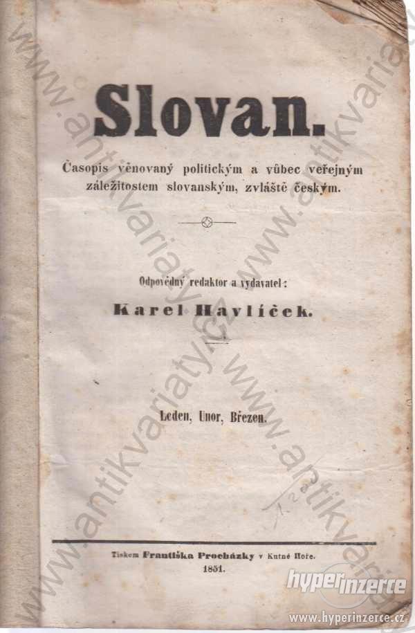 Slovan Karel Havlíček 1851 - foto 1