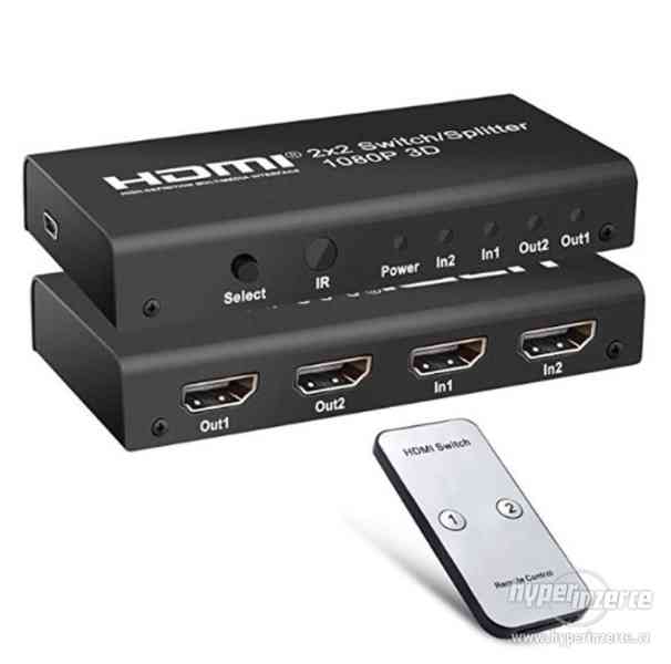 PremiumCord HDMI switch 2:2 , 3D, 4K, 1080p s dálkovým ovlad - foto 1