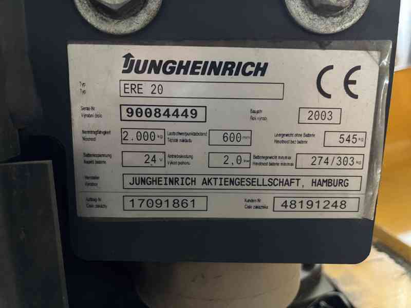 Plně elektrický paletový vozík Jungheinrich ERE20 - foto 7