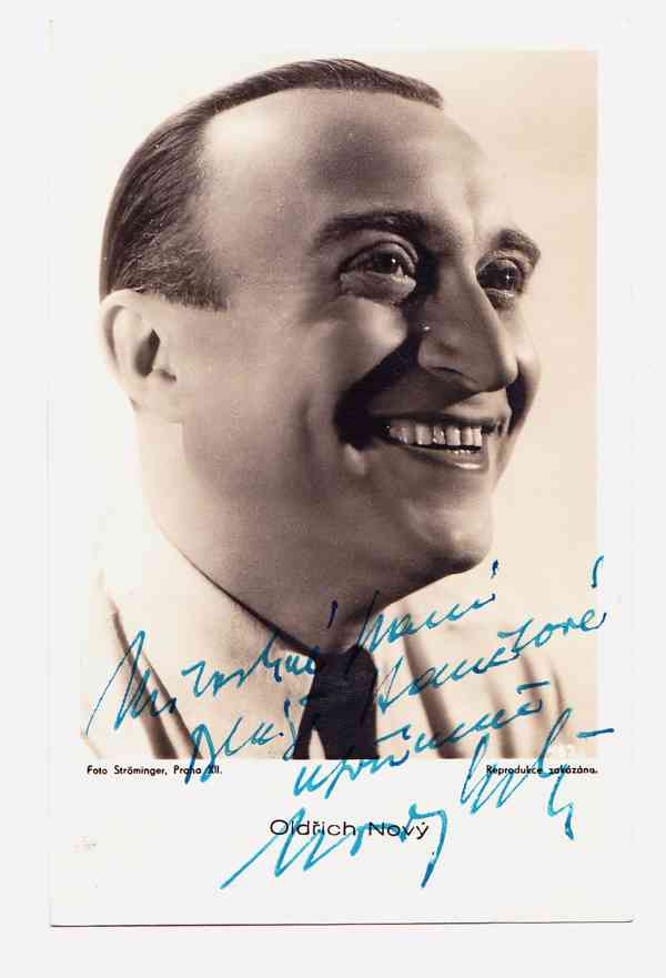 Oldřich Nový – autogram s věnováním