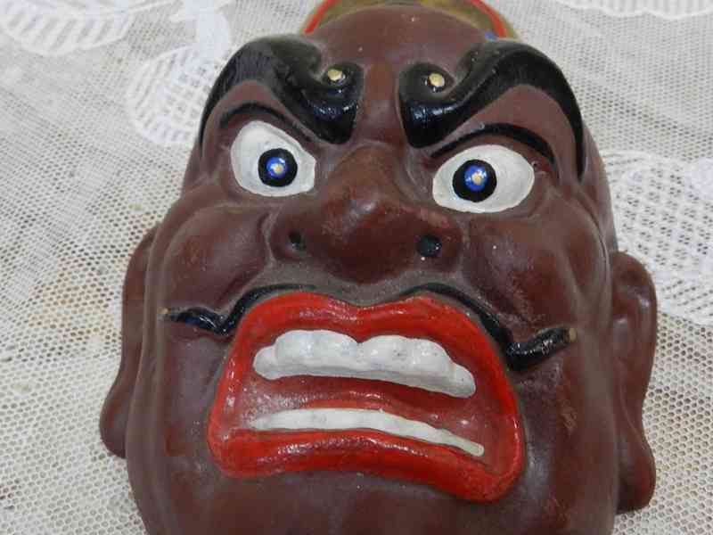 Zajímavá stará litinová Maska - foto 3