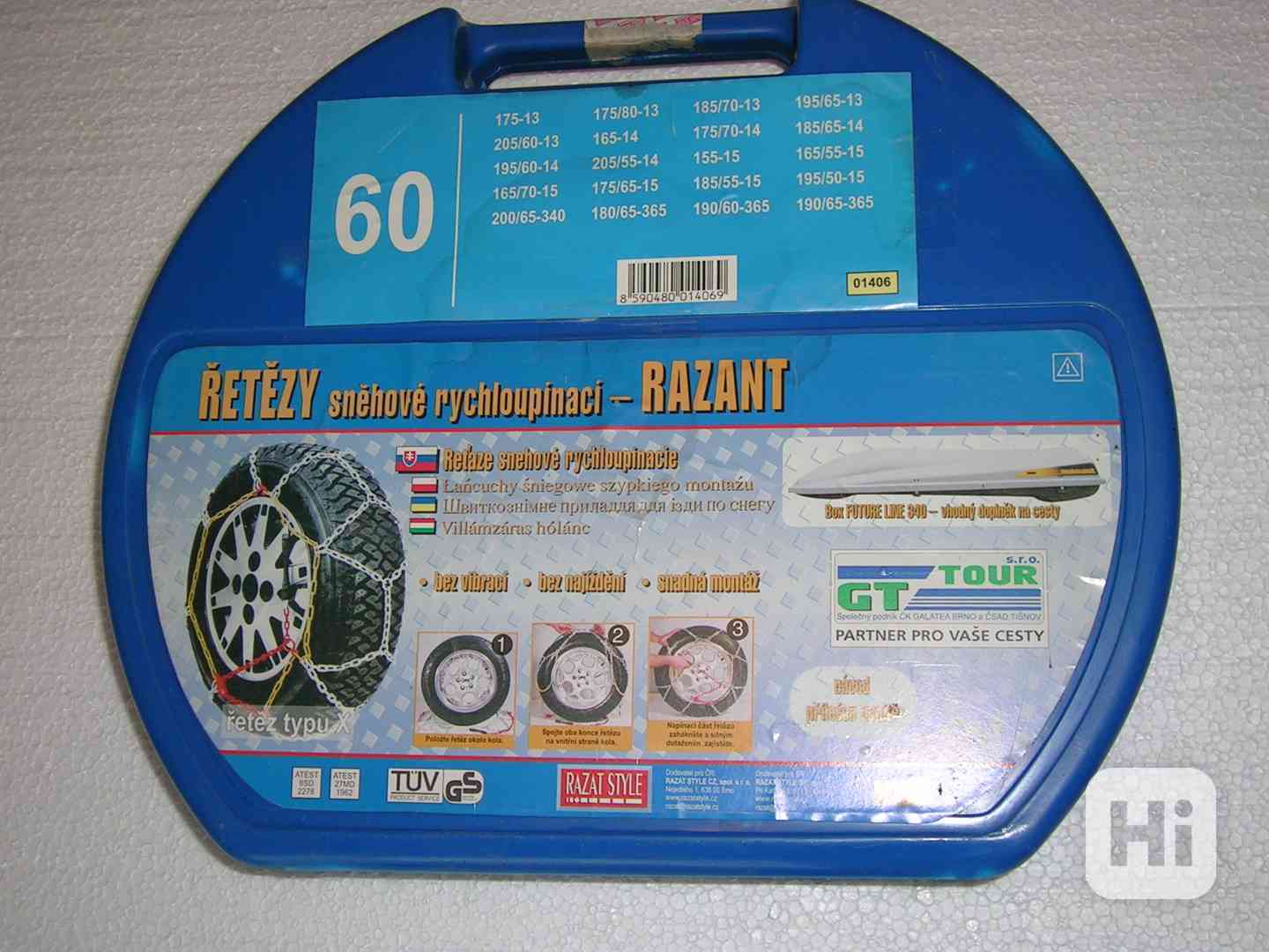 Sněhové řetězy Razant 60 - nové pro pneu 175-13 až 195/50-15 - foto 1