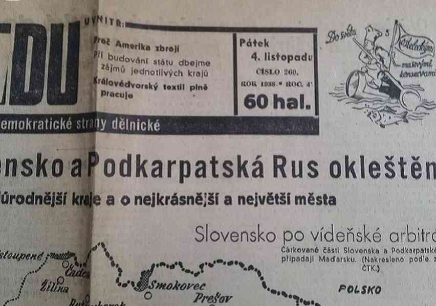 Staré noviny s vyhláškou Říš.protektora, okleštění Slovenska - foto 2