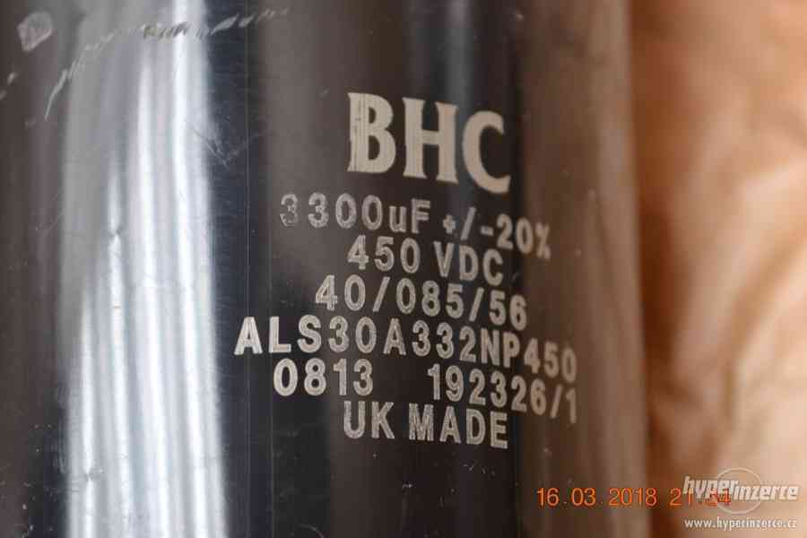 4ks elyty BHC 3300uF 450V - šroubovací vývody - foto 3