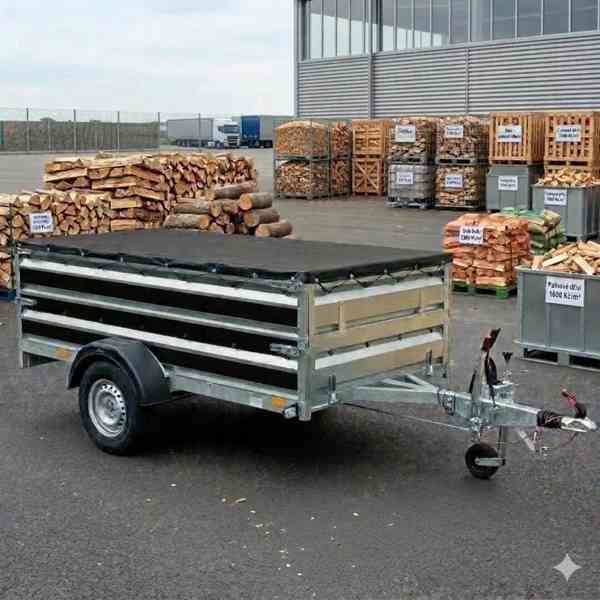 Nový brzděný vozík 1300Kg, 2,65mx1,30,+bočnice +plachta, DPH - foto 27