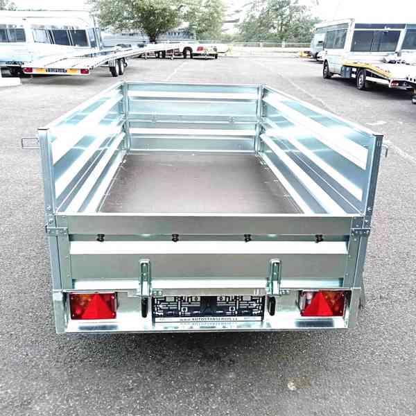 Nový brzděný vozík 1300Kg, 2,65mx1,30,+bočnice +plachta, DPH - foto 8