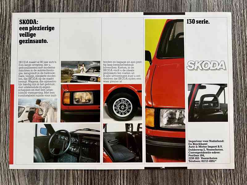 Dobový prospekt Škoda 130 serie ( 198X ) NL - foto 2