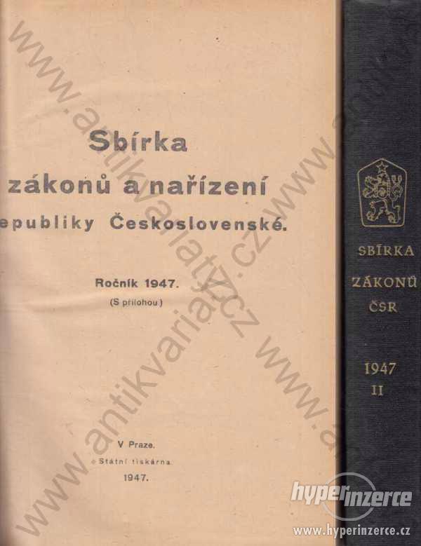 Sbírka zákonů a nařízení ČSR - Ročník 1947 (2 sv.) - foto 1