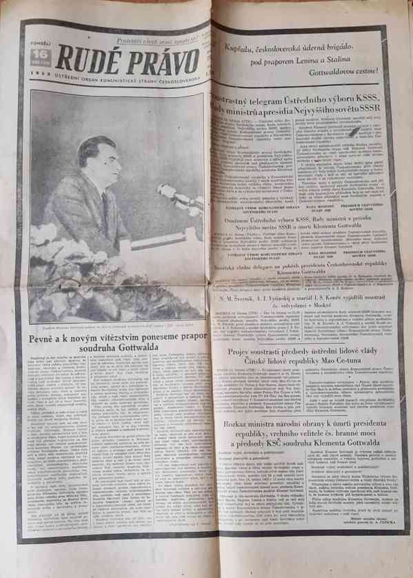 Úmrtí Stalin,Úmrtí Gottwald - i Pravda a Gazeta noviny - foto 9