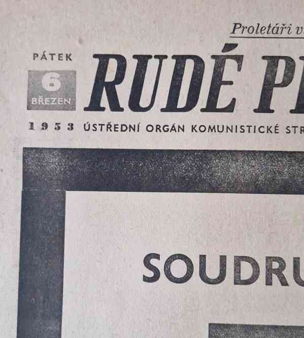 Úmrtí Stalin,Úmrtí Gottwald - i Pravda a Gazeta noviny - foto 2