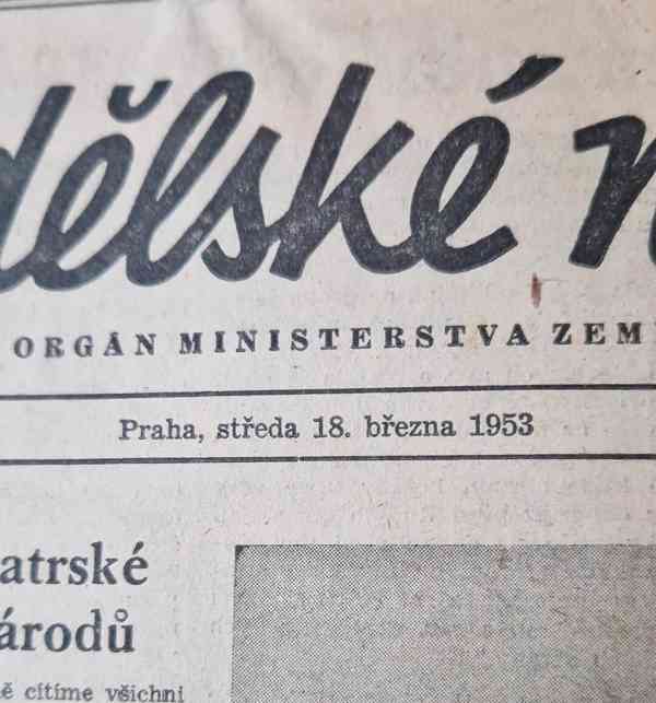 Úmrtí Stalin,Úmrtí Gottwald - i Pravda a Gazeta noviny - foto 12