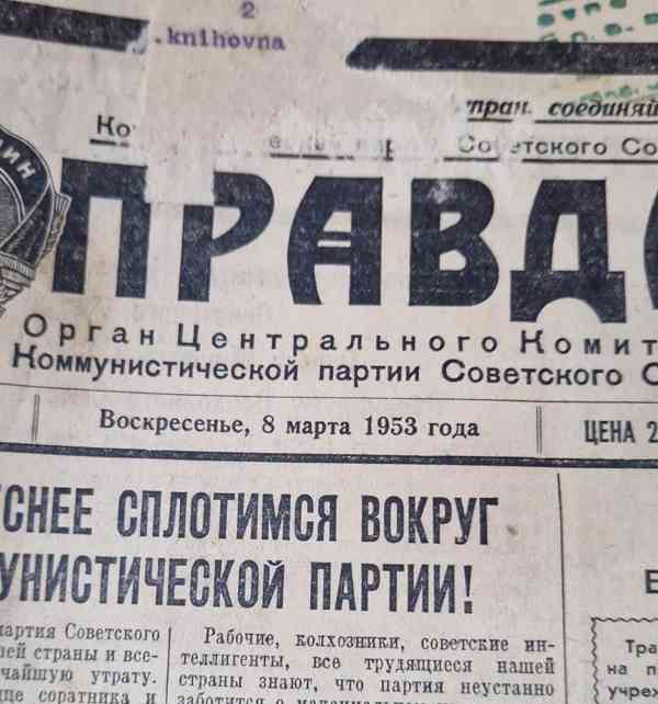 Úmrtí Stalin,Úmrtí Gottwald - i Pravda a Gazeta noviny - foto 8