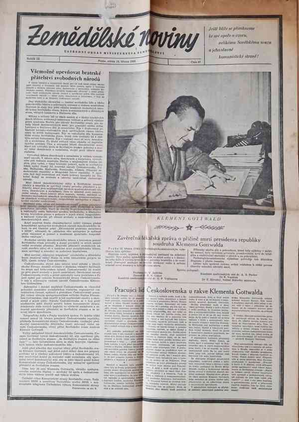 Úmrtí Stalin,Úmrtí Gottwald - i Pravda a Gazeta noviny - foto 11