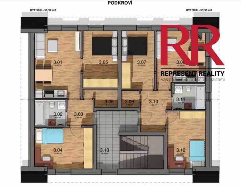 Prodej bytu 3+kk 53,36 m2 v Líšťanech, novostavba včetně parkovacího stání a zahrádky, developerský  - foto 1