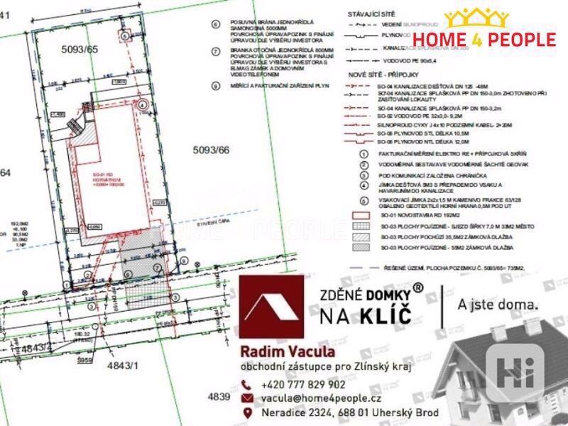 Stavební pozemek se základovou deskou a sklepem v Bzenci o výměře 735 m2. - foto 8