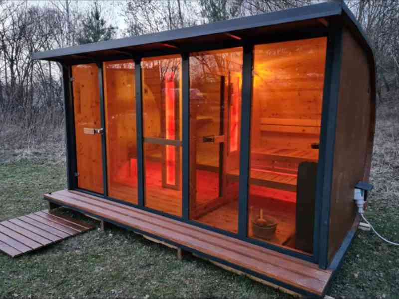 Zahradní sauna Venkovní sauna Saunový domek Infračervené kab - foto 3