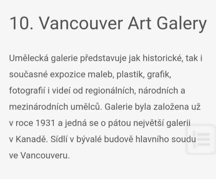 Turistická magnetka- Umělecká galerie- Vancouver- Kanada - foto 3