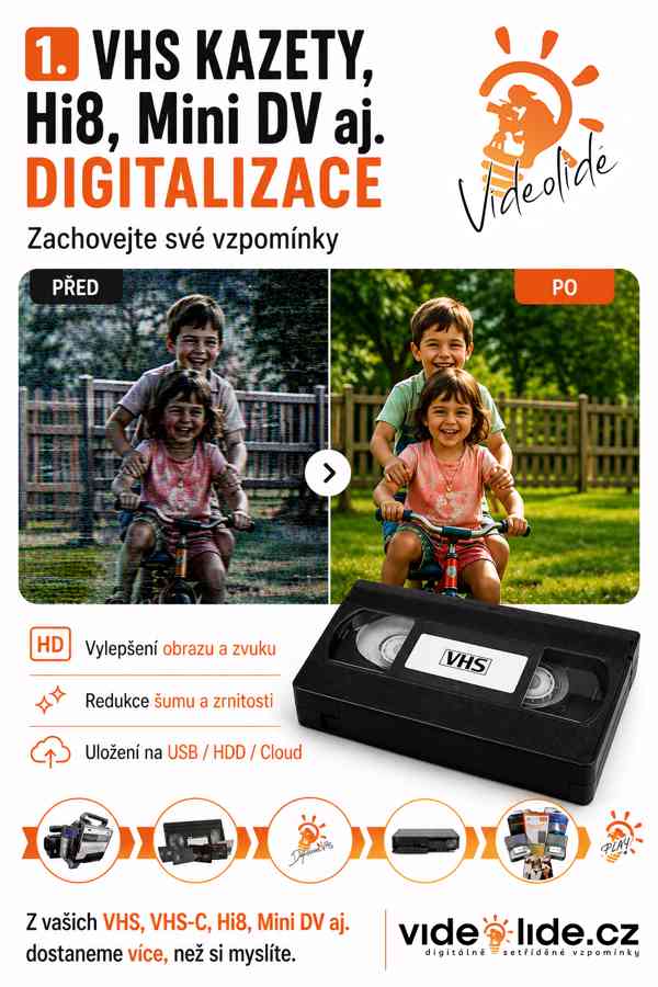 Digitalizace VHS video, přepis videokamer Mini DV, Hi8 - foto 2