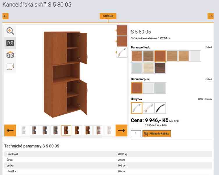 ! Výprodej kanceláře – Skříň policová dvéřová 192×80 3800Kč - foto 2