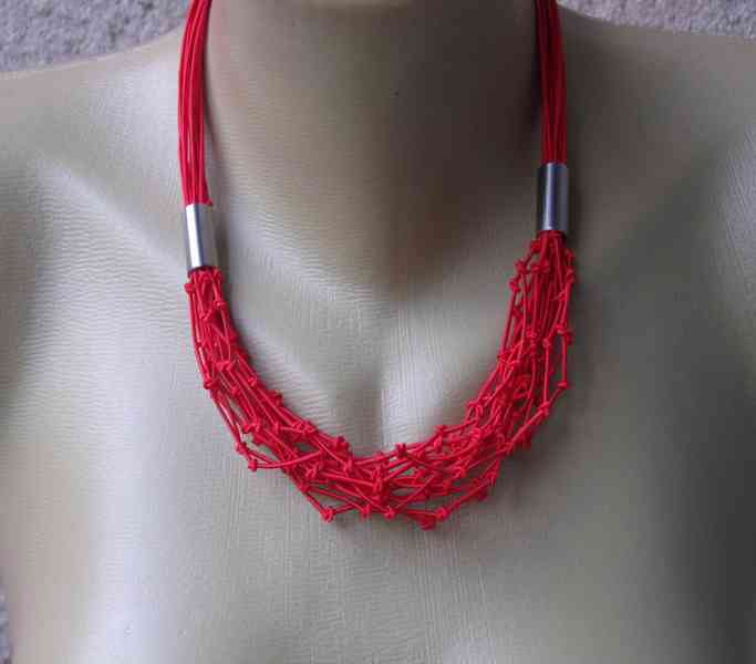 Náhrdelník červený součkový - foto 3