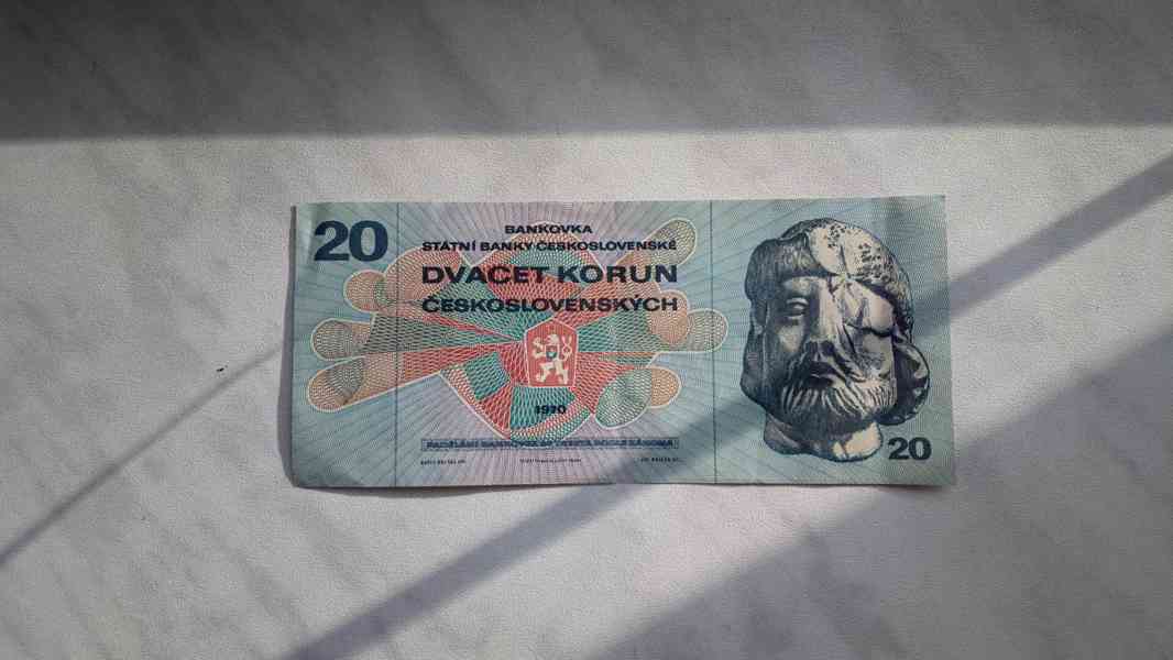 bankovky českoslovesnké 10, 10 a 20 Kčs celkem zachovalé - foto 3