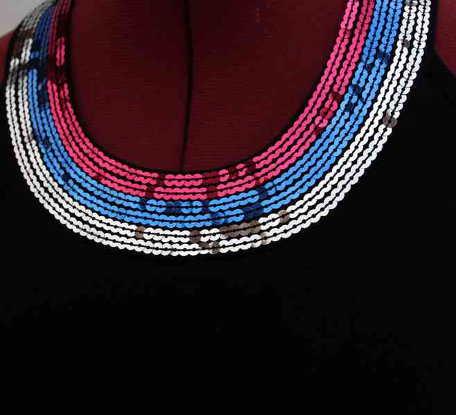 Černá dívčí tunika s barevnými flitry - 152-158 - foto 5