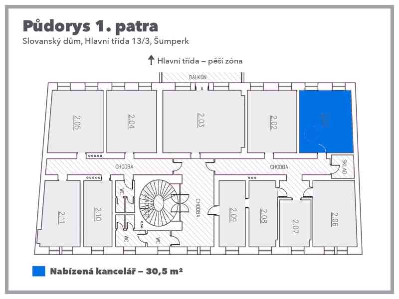 Kancelář k pronájmu – Slovanský dům, Šumperk - foto 2