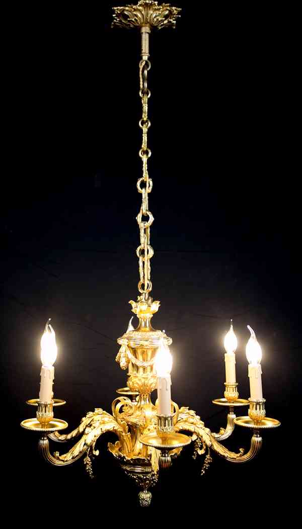 Starožitný lustr zlacený bronz Mazarin - foto 7