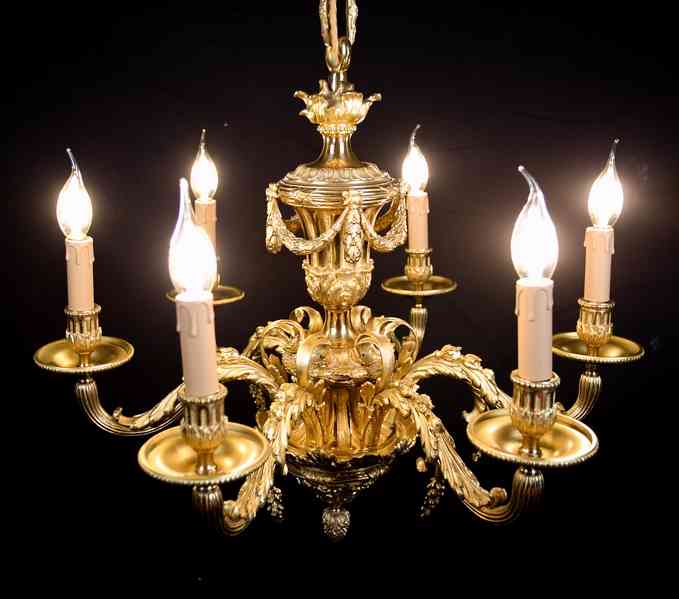 Starožitný lustr zlacený bronz Mazarin - foto 1