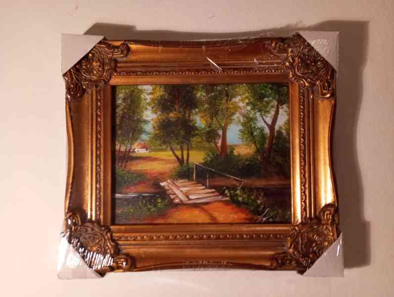 Olejomalba na plátně - zdobený rám 310x260mm - 37 - - foto 2