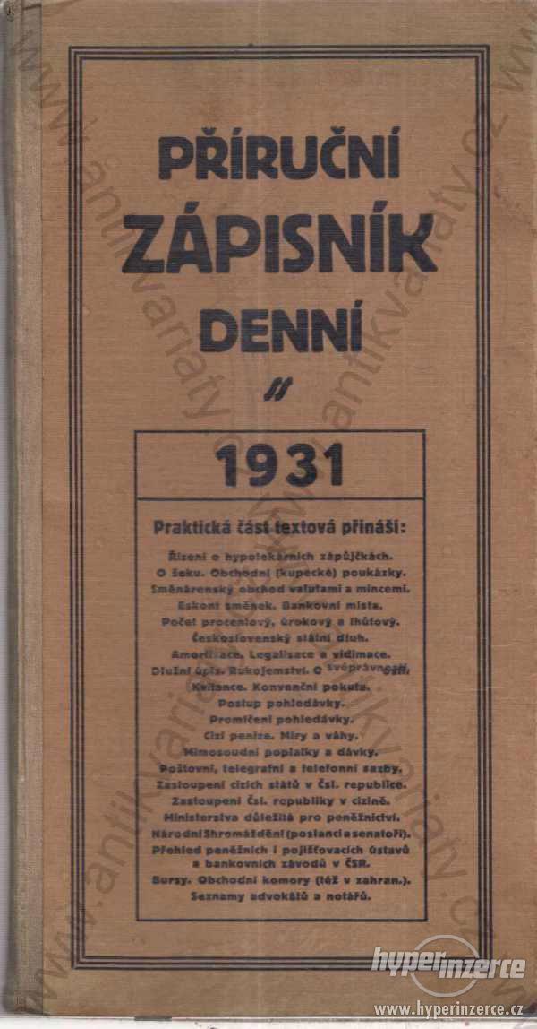 Příruční zápisník denní 1931 - foto 1