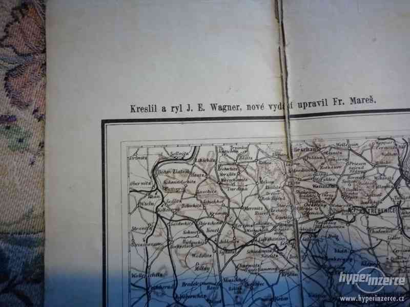 Mapa Střední Čechy, J. E Wagner, upravil Fr. Mareš - foto 2