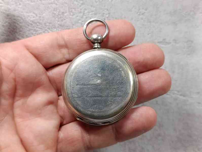 Pánské gravírované kapesní hodinky - kličovky - funkční  - foto 20