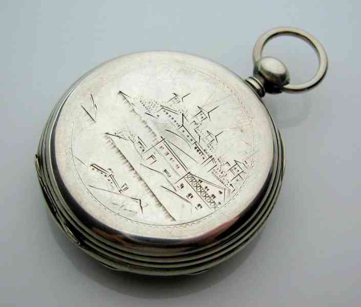 Pánské gravírované kapesní hodinky - kličovky - funkční  - foto 33