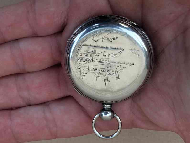 Pánské gravírované kapesní hodinky - kličovky - funkční  - foto 6