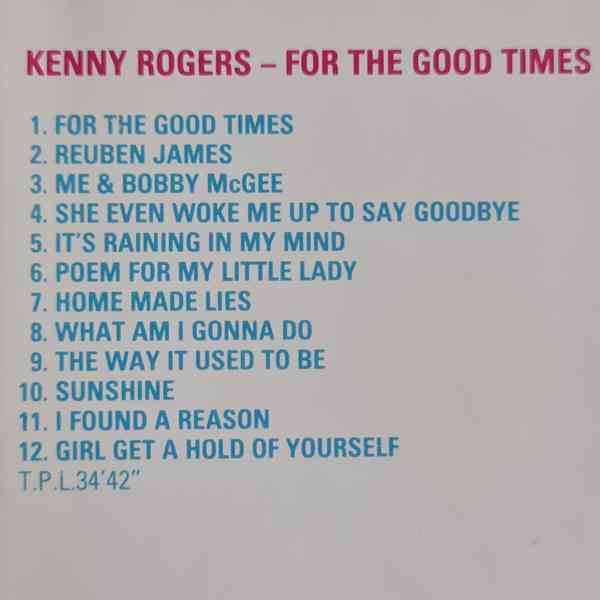 CD - KENNY ROGERS / For The Good Times - foto 2