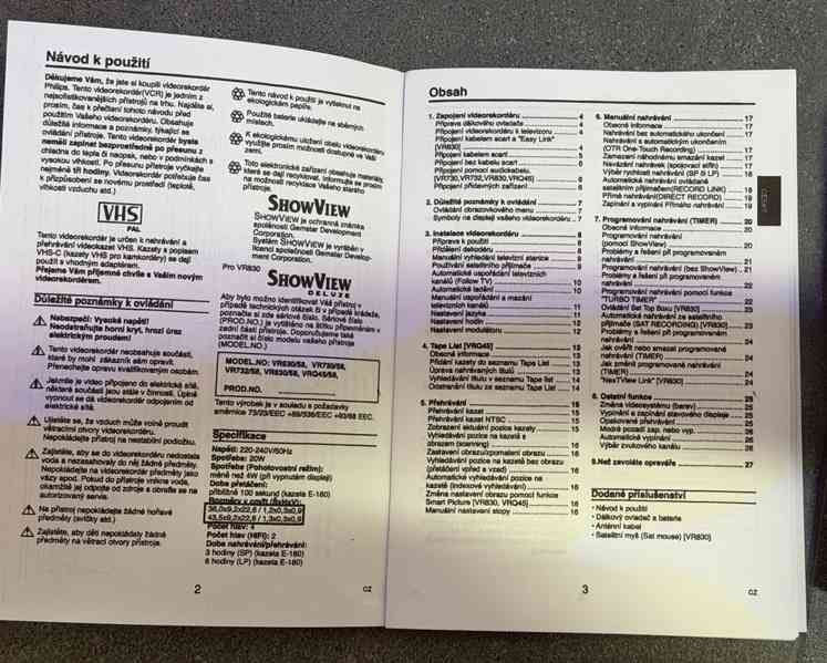 Málo používaný VHS videorekordér PHILIPS s ovladčem - foto 7