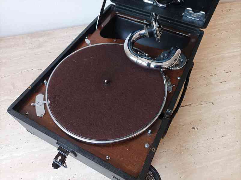 Starožitný gramofon na kliku His Master’s Voice, rok 1931   - foto 13