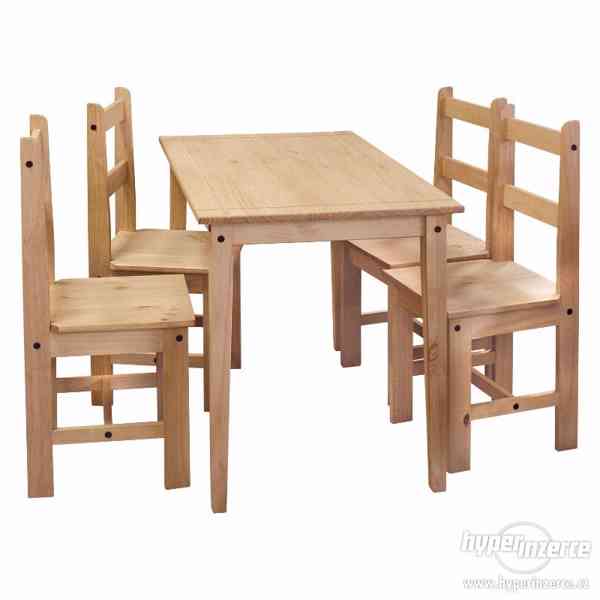 Nový dřevěný jídelní set Coroma stůl + 4 x židle - foto 1