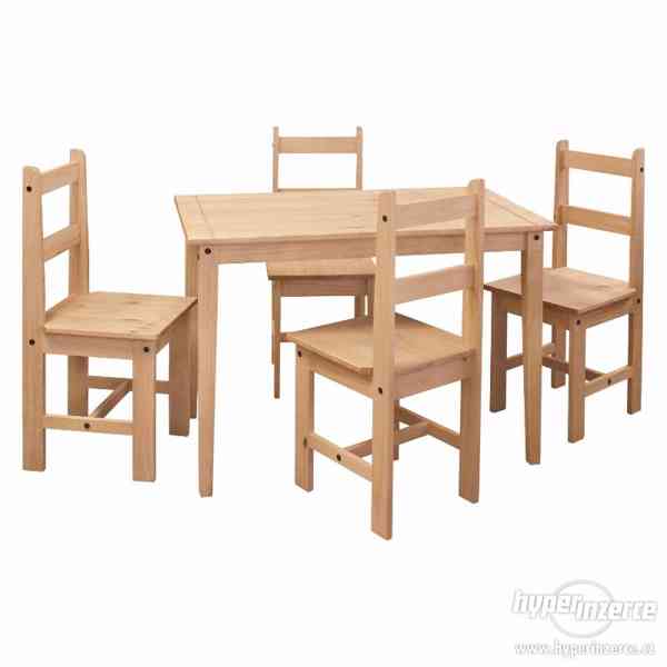 Nový dřevěný jídelní set Coroma stůl + 4 x židle - foto 2