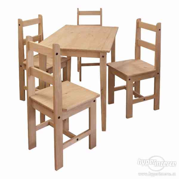 Nový dřevěný jídelní set Coroma stůl + 4 x židle - foto 3