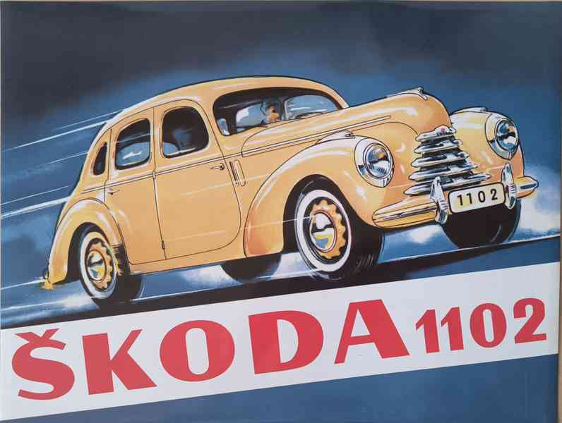plechový obraz - cedule Škoda 1102 - foto 1